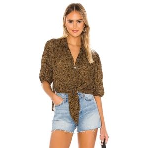 Free People Celia Tie-Front Blouse